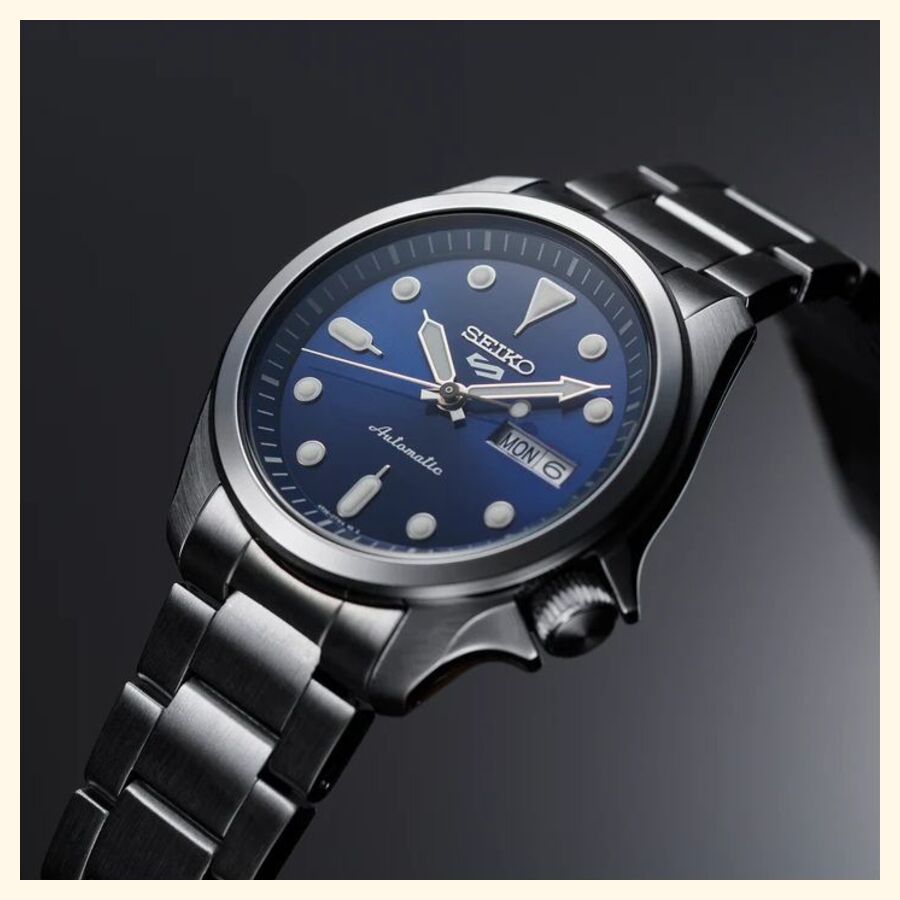 Seiko SRPE53 blue dial detail